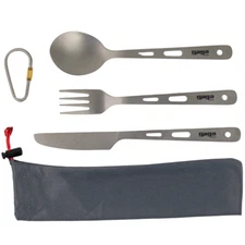 Gagasport Titanium Travel Utensil Set – Reusable Fork, Spoon & Knife with Case