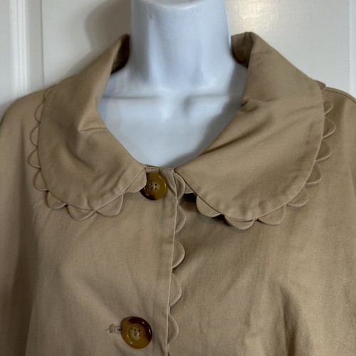 Kika Vargas Target Women's Sz 3X Scallop Edge Trench Coat Tan Button Front NWT - Picture 6 of 14