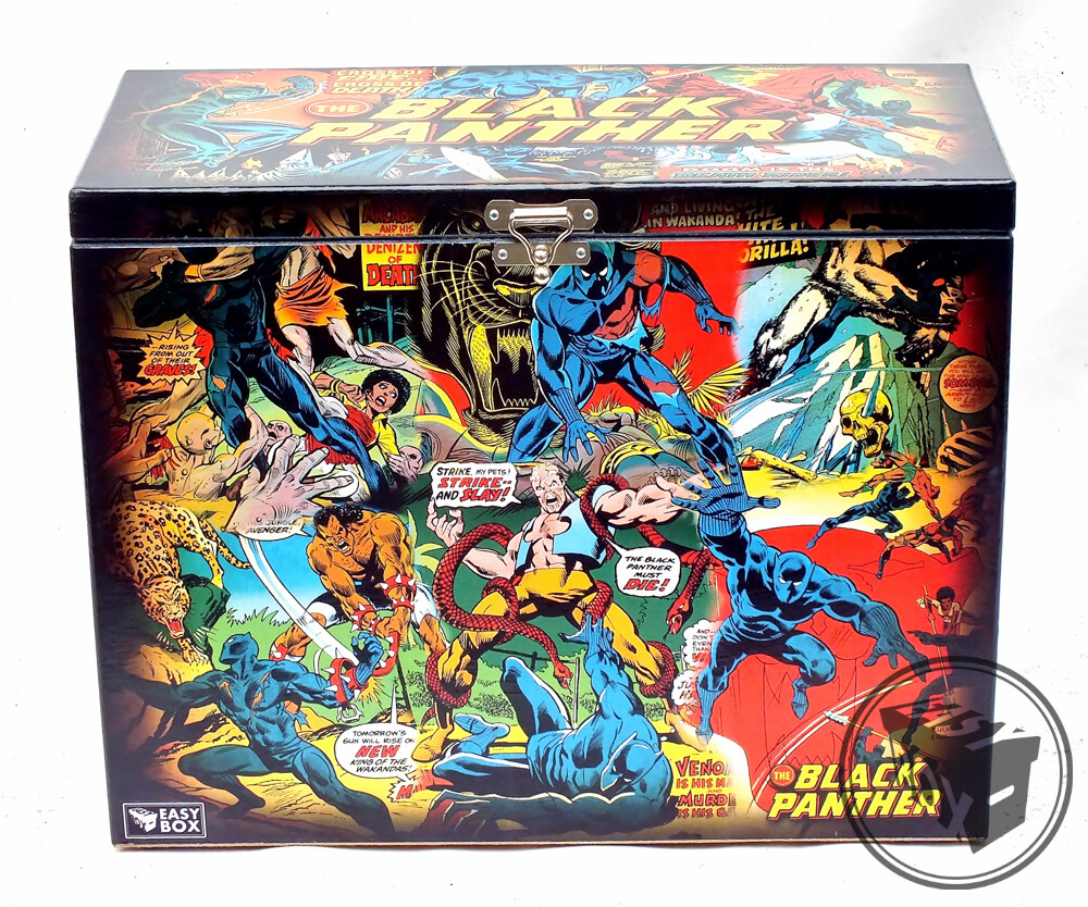 Large Comic Book Hard Storage Box Chest MDF Black Panther | eBay