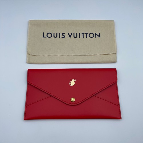 Louis Vuitton Veau Cachemire Chinese New Year Rat leather Envelope Pouch Red - Picture 1 of 13
