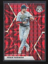 2021 Panini Mosaic Blue Reactive Red Prizm Trea Turner #22 Washington Nationals