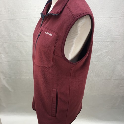 CHAPS SPORTS WOMENS SIZE SMALL RED FLEECE VEST FRONT POCKET JT - Picture 5 of 9