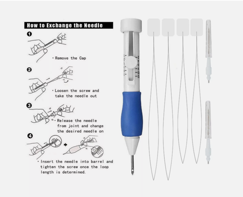 DIY Punch Needle Magic Embroidery Pen Set Stitching Thread Tool Sewing Craft Kit - Picture 2 of 8