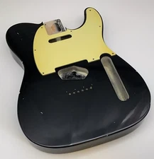 4lbs 8oz Nitro Lacquer Aged Relic Black 1 PIECE T-Style Custom Guitar Body