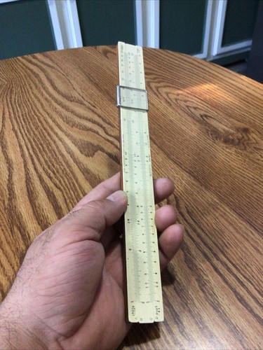 Regla de madera deslizable The Frederick Post 1446 Sun Hemmi con estuche de cuero negro - Imagen 12 de 12