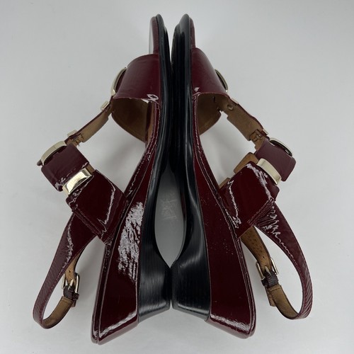 Sofft Gladiator Patent Leather Burgundy Open Toe Sandals Women's Size 7.5 N - Picture 6 of 9
