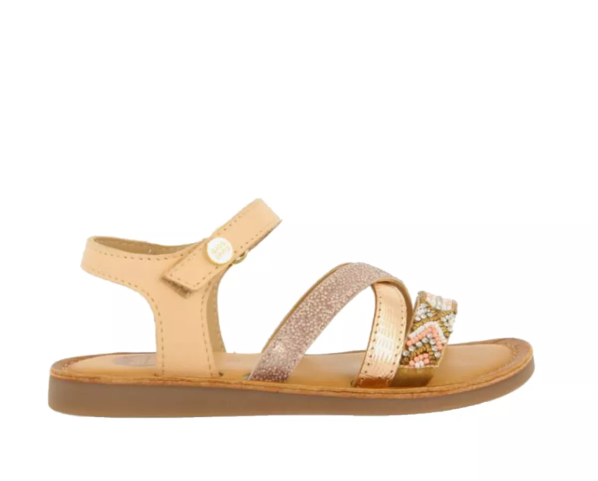 Gioseppo sandali da bambina per bimba in pelle cuoio bassi eleganti estivi bimbe