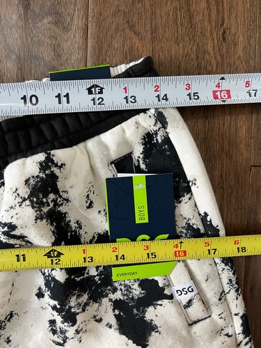 NWT Tie Dye Bleach Dye Sweatshorts Youth XL/18 Men’s Sm black Tie Elastic Waist - Picture 5 of 9