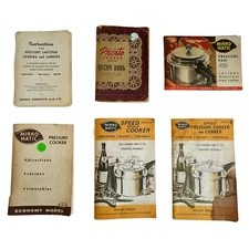Mirro Matic Pressure Cooker Directions Recipe Books x6 Vintage Kitchen Set