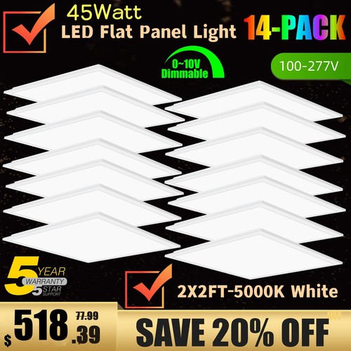 LED Flat Panel Light 2x2FT, 45Watt 5800LM Recessed Backlit Troffer Lights, 5000K - Picture 23 of 30