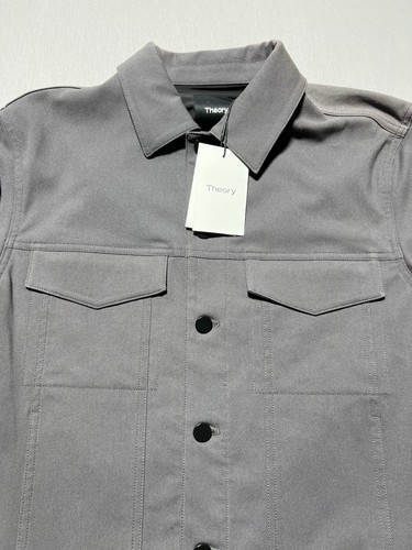 NEW THEORY MEN'S RIVER NEOTERIC TWILL DARK GREY JACKET SIZE S Defected - Picture 4 of 21