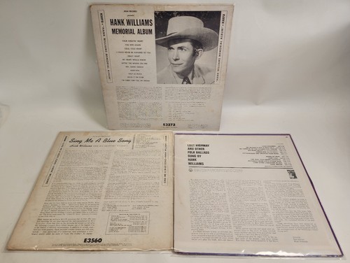 12" Vinyl Record 3 LP Lot Hank Williams Sing Me A Blue Song Lost Highway Memoria - Picture 2 of 14