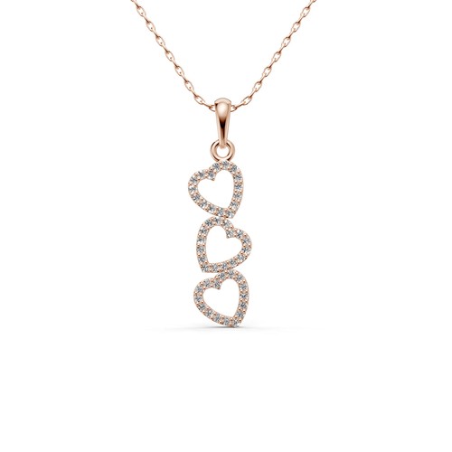 Drei-Herz-Familienanhänger aus Gelb-, Weiß-, Roségold in 8/14/18K PARGOLD - Bild 25 von 25