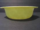 Vintage Pyrex Green Glass Oval Casserole Dish  1 1/2 Qt Oval 043 -Faded-