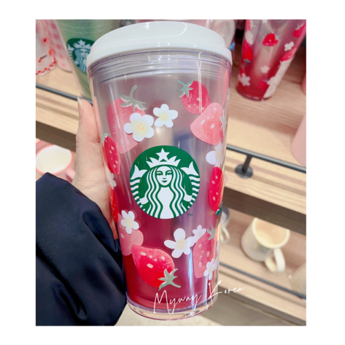 Starbucks Korea 2023 Valentine Day Edition To Go Dessert Tumbler 16oz Strawberry - Picture 2 of 5