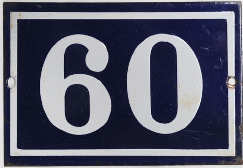 Old blue French house number - thousands of vintage steel enamel examples listed - Picture 8 of 16