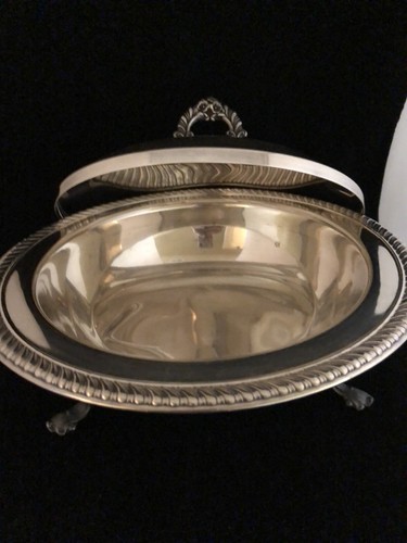 "Plato para servir patas plateadas FB Rogers Silver Co 1158 con cubierta 101/2""" - Imagen 3 de 6