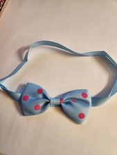 Dog Cat Animal Cute Bow Tie Collar Pet Adjustable Neck Tie Blue/Pink Polka Dots