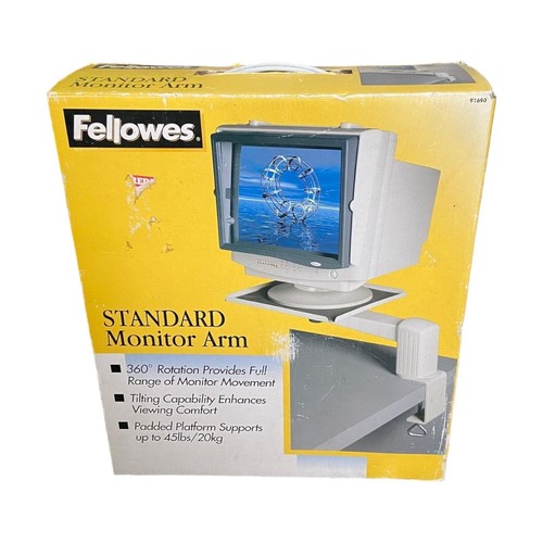 Fellowes 91690 Monitor Arm Clamp Grey Metal Sturdy Base 360' Rotation 20KG - Afbeelding 3 van 7