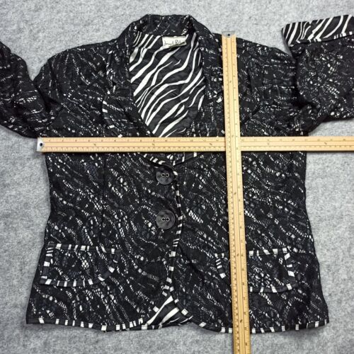Joseph Ribkoff Lace Jacket UK-16 GER-42 USA-14 Black White Blazer Zebra Top XL - Picture 9 of 12