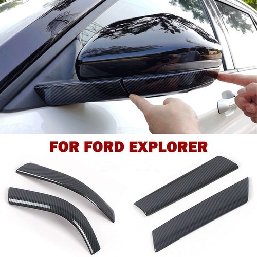 Carbon Fiber Side Rearview Mirror Strip Cover Trim For Ford Explorer 2020-2024 - Picture 2 of 16