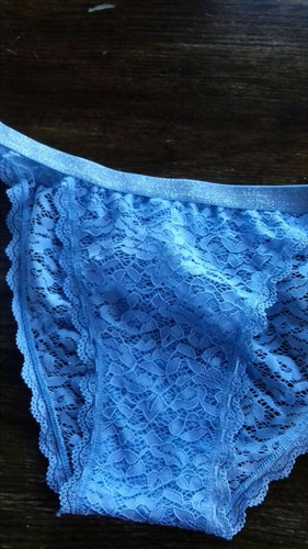 Completo intimo donna di pizzo azzurro polvere ed argento - Foto 2 di 12