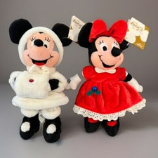 Disney Store Minnie Birthstone Plush December January 8 Set Of 2 Bean Bag NWT