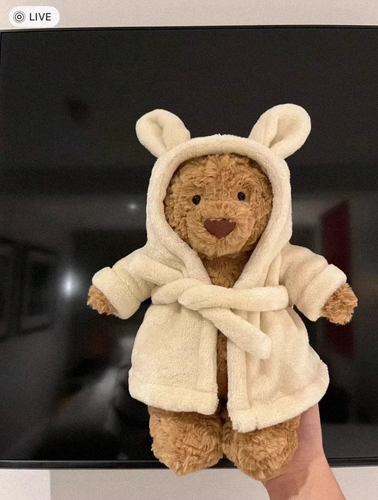 JellyCat Bartholomew Bear Bathrobe Kids Girls Valentine's Gifts Plush Cute Toys - Picture 10 of 13