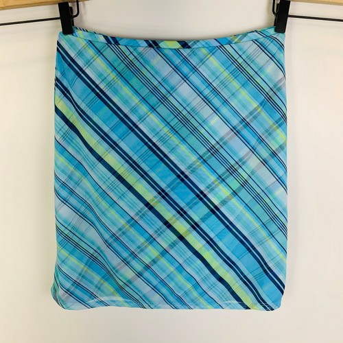 Express blau grün kariert über Knie Kleid Karriere gerader Rock Damengröße 8 - Bild 1 von 5