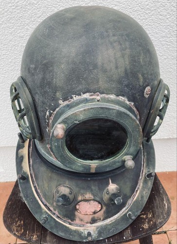 TOA Diving Divers Helmet Japanese Scuba Mask Brass Antique Vintage Rare - Picture 5 of 18