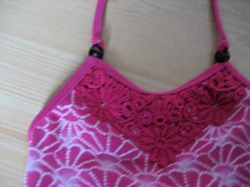 CALYPSO ST BARTH S 6/6X Hot Pink Swimsuit Swim Suit 1 Pc One PC Crochet Lace - Picture 2 of 9