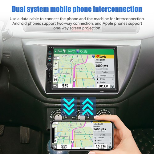7" Double 2DIN Car Stereo FM Radio MP5 Player Bluetooth Touch Screen USB +Camera - Picture 5 of 14