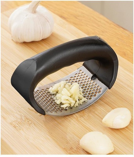 Stainless Steel Garlic Press Crusher Manual Garlic Mincer Chopping Garlic Tool - Bild 9 von 14