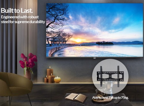 TV Wall Bracket 43 50 55 65" 42 - 100 Inch Fixed VESA 400 x 400 up to 75kg HYE - Picture 3 of 7