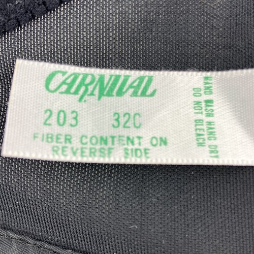 1980S USA Carnival Union Label Tag Black Bustier Corset Top 32C Rib Stays - Picture 5 of 7