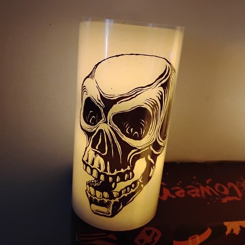 Velas parpadeantes Jack-O-Lantern, calavera y bruja decoraciones de Halloween con caja - Imagen 3 de 14