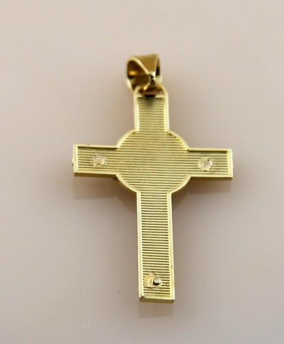 Cross Pendant in 14k Two Tone Gold Size 1.60" w/ Bail - Picture 5 of 6
