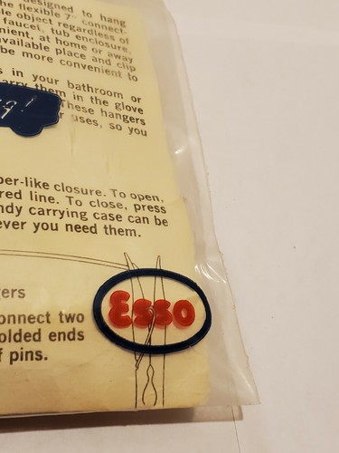 Vintage Esso Gas Station Give Away Clothes Pin Line Hanger Clothespin Travel - Picture 5 of 6