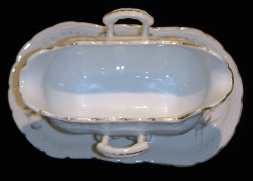 Antique 1880's Brüder Schwalb Bohemia Blue Floral Pattern #2220 Serving Ware - Picture 18 of 141