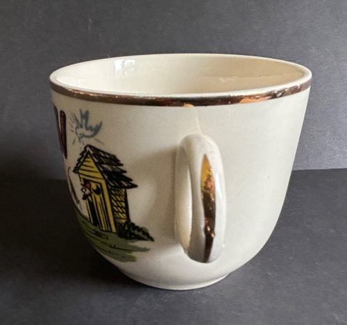 Vintage PAW Yer Coffee's Ready!! Hillbilly Coffee Mug Cup Gold Rim Japan 10 oz - Picture 5 of 9