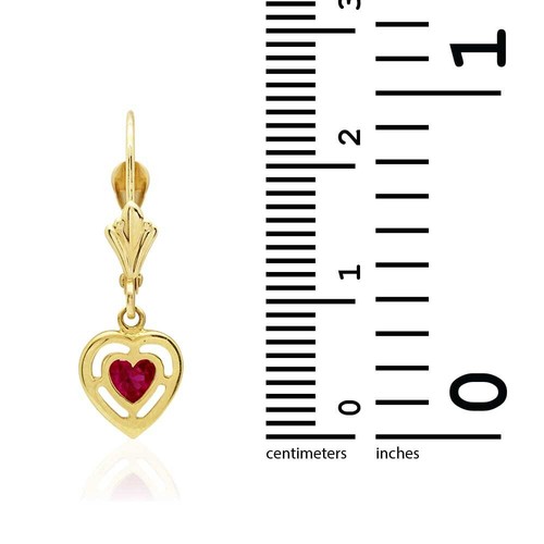 14k Yellow Gold Bezel Set Shaped Birthstone Drop Leverback Earrings - Picture 55 of 72