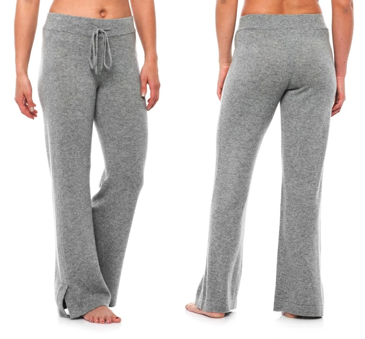 CYNTHIA ROWLEY 100% Cashmere Side Slits Casual Lounge Pants in