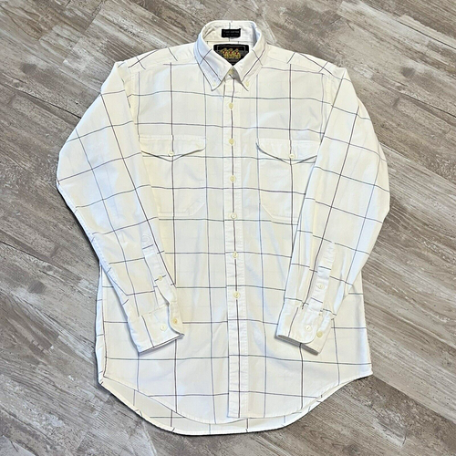 Vintage Ralph Lauren Chaps Mens White Button Down Benford Cotton Shirt Medium