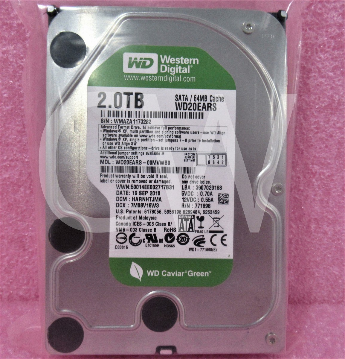 Western Digital製HDD WDC WD20EARS-00MVWB0 2TB SATA300 [2196833]