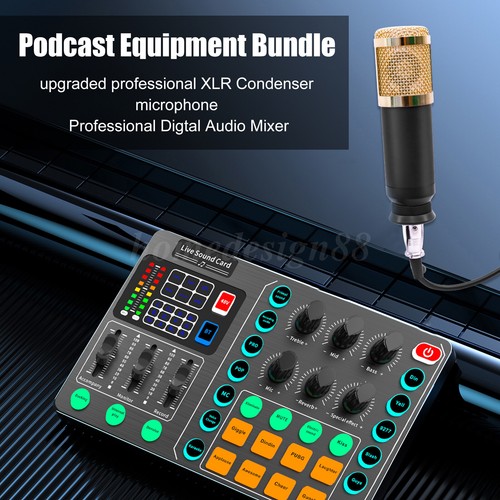 Complete Home Studio Recording Kit for Music Podcast Mixer Condenser Microphone - Picture 12 of 16