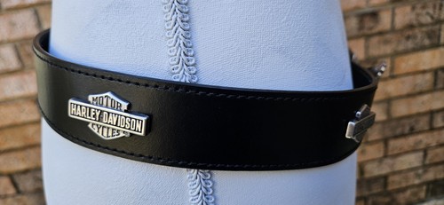 Cinturón Harley Davidson Escudo Repujado Tachonado Cuero Negro Hebilla Águila Talla 34 - Imagen 3 de 20