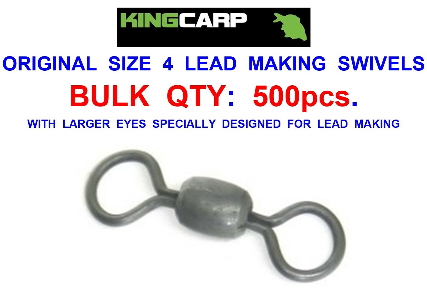500 KING CARP MATT BLACK LEAD MAKING SWIVELS FOR CARP FISHING MOULD LEAD WEIGHTS