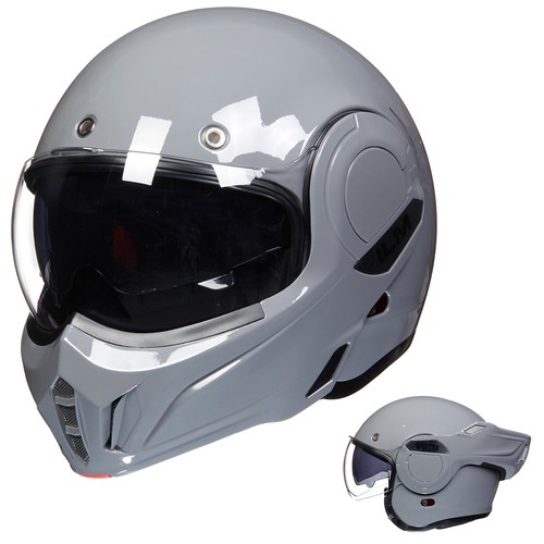 ILM Vintage Full Face Modular Motorcycle Helmet ATV UTV Adult 180 Flip up DOT - Picture 50 of 66