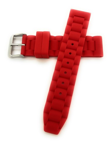 20mm Black White Clear Red Soft Rubber Silicone Watch Band Sport Waterproof  - Picture 17 of 21