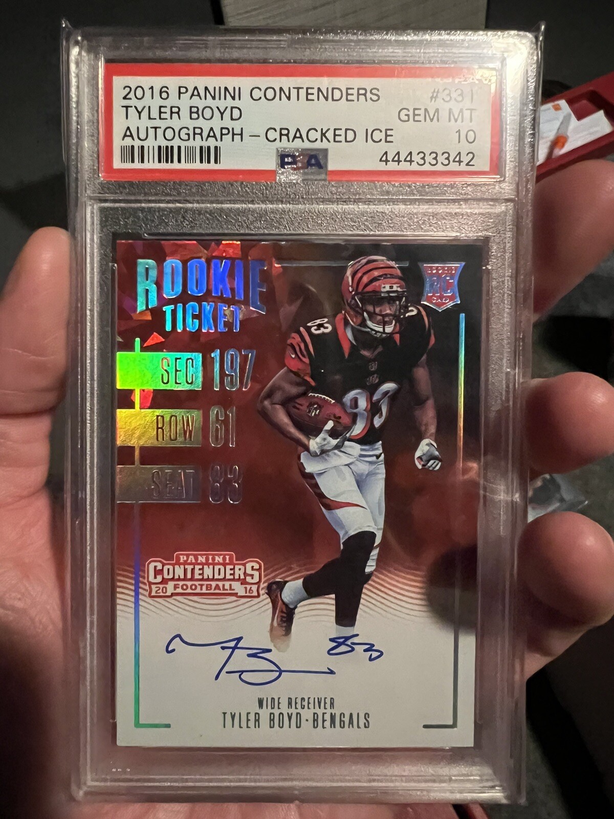Tyler Boyd Panini Contenders #331 Autograph-Cracked Ice Ticket